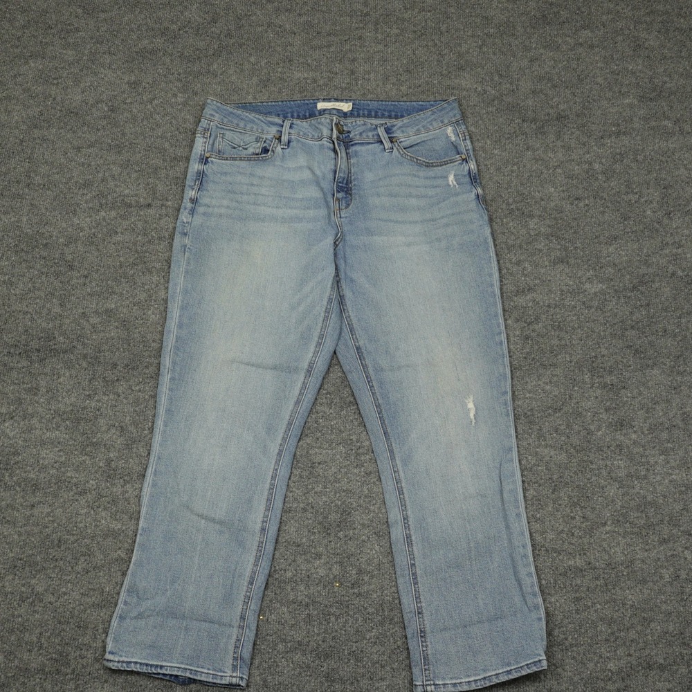Unpublished Jeans Womens 30 Light Blue Distressed Straight Leg Casual Denim